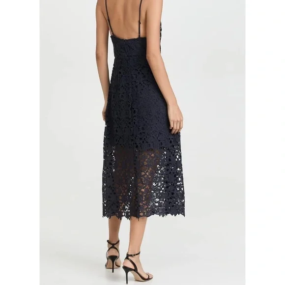ASTR The Label Navy Lace Midi Dress - Picture 2 of 2
